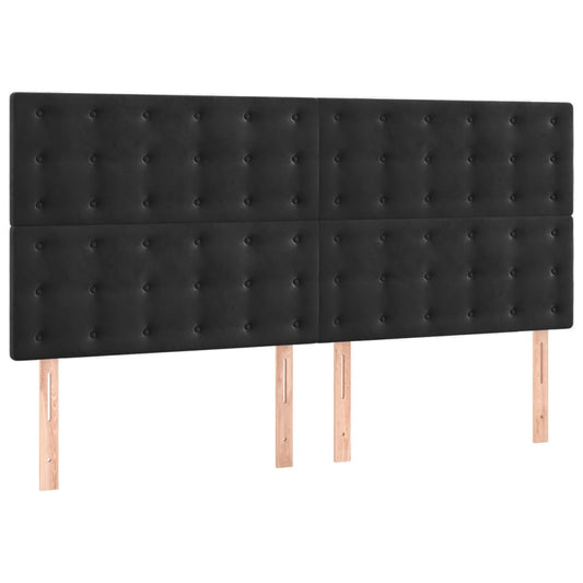 vidaXL Κεφαλάρι Μαύρο Βελούδινο 200x5x118/128 εκ.
