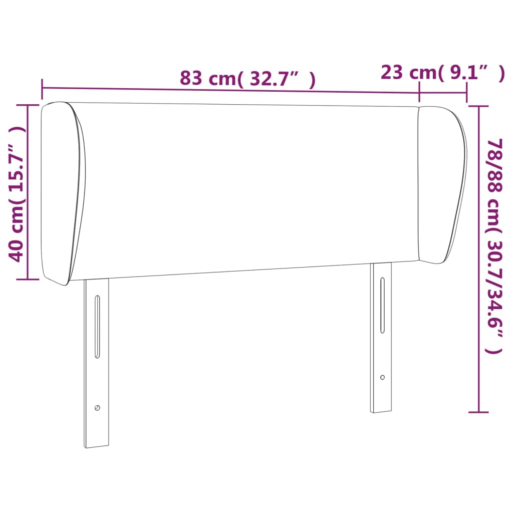 vidaXL Κεφαλάρι με Πτερύγια Σκούρο Καφέ 83x23x78/88 εκ. Υφασμάτινο