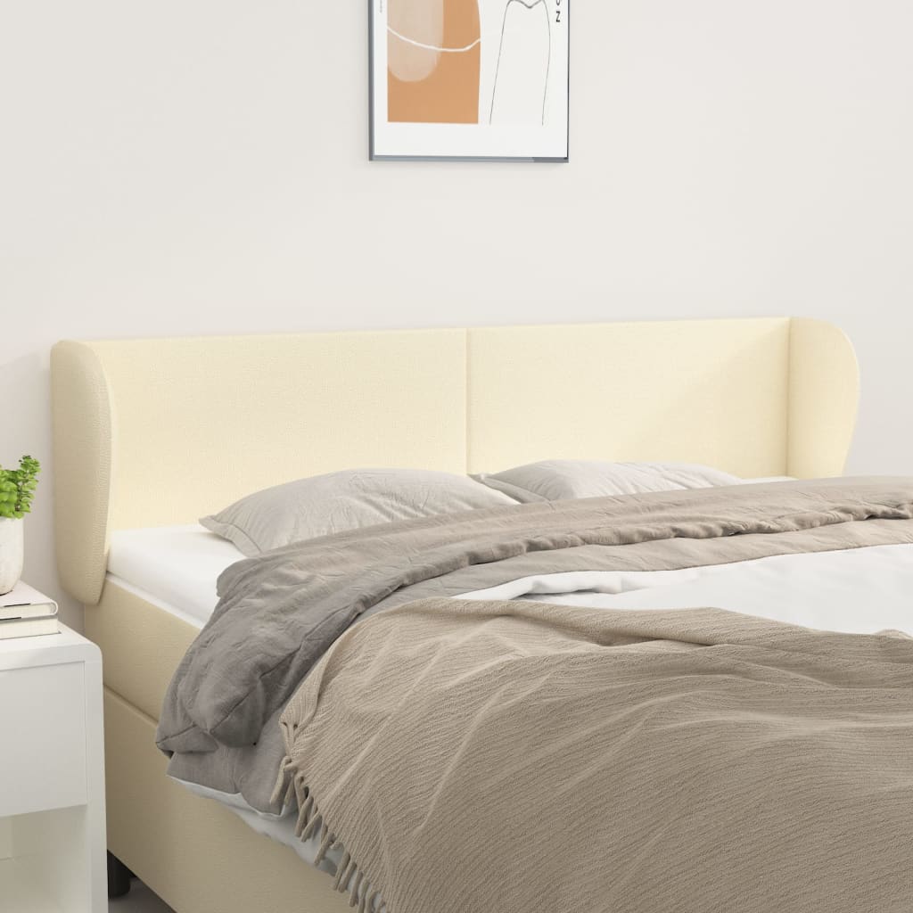 vidaXL Κεφαλάρι με Πτερύγια Κρεμ 147x23x78/88 εκ. Συνθετικό Δέρμα