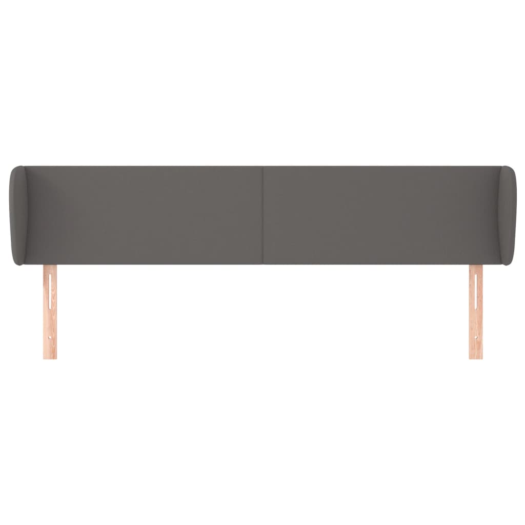 vidaXL Κεφαλάρι με Πτερύγια Γκρι 183x23x78/88 εκ. Συνθετικό Δέρμα