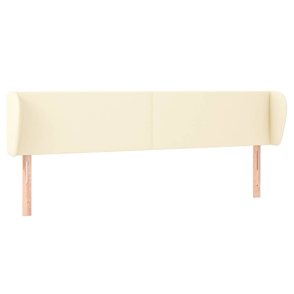 vidaXL Κεφαλάρι με Πτερύγια Κρεμ 203x23x78/88 εκ. Συνθετικό Δέρμα