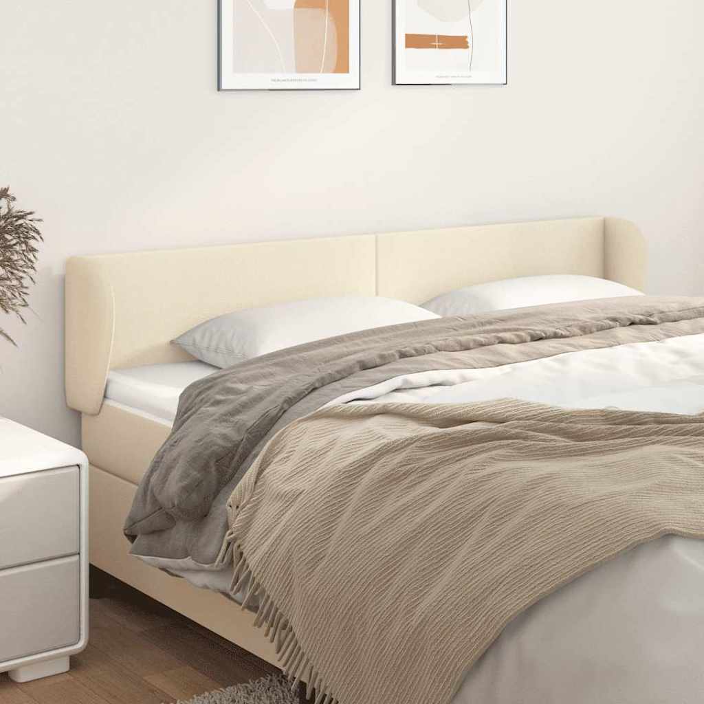 vidaXL Κεφαλάρι με Πτερύγια Κρεμ 203x23x78/88 εκ. Συνθετικό Δέρμα