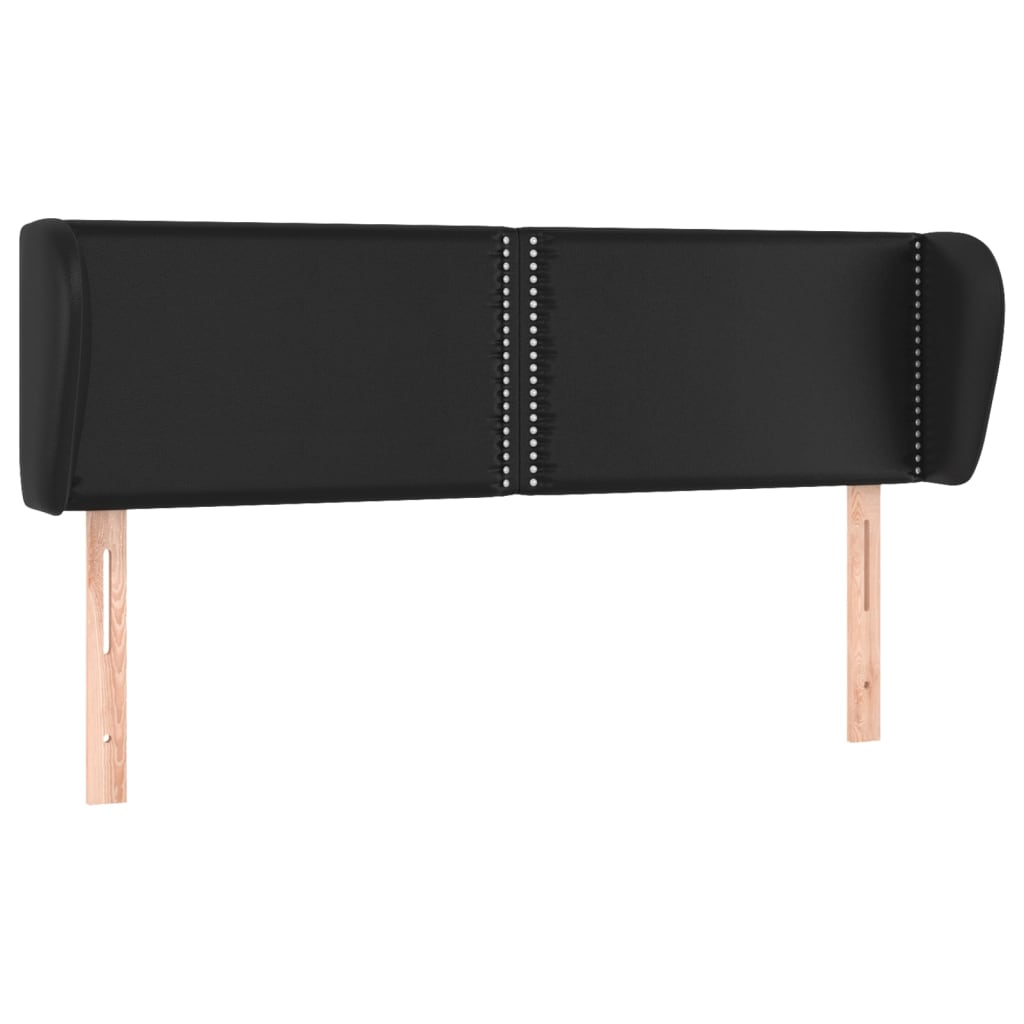 vidaXL Κεφαλάρι με Πτερύγια Μαύρο 147 x 23 x 78/88 εκ. Συνθετικό Δέρμα