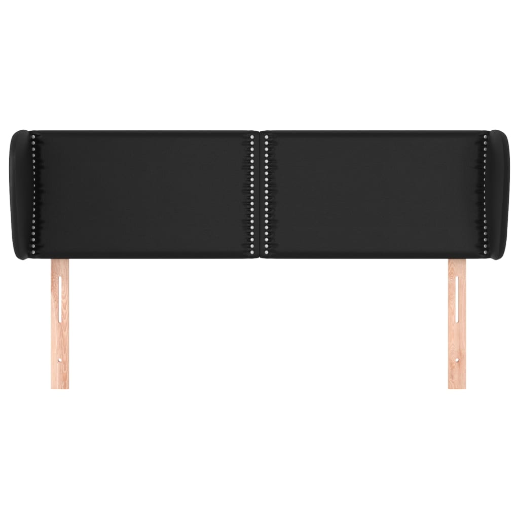 vidaXL Κεφαλάρι με Πτερύγια Μαύρο 147 x 23 x 78/88 εκ. Συνθετικό Δέρμα