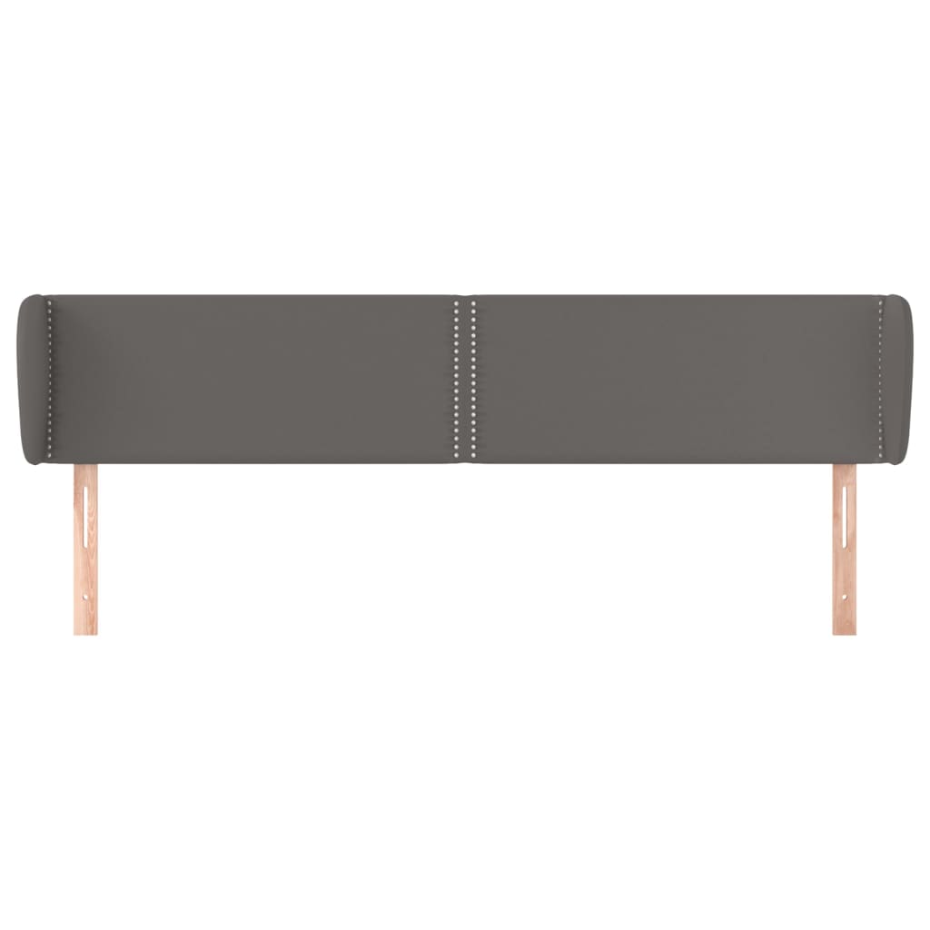 vidaXL Κεφαλάρι με Πτερύγια Γκρι 183x23x78/88 εκ. Συνθετικό Δέρμα