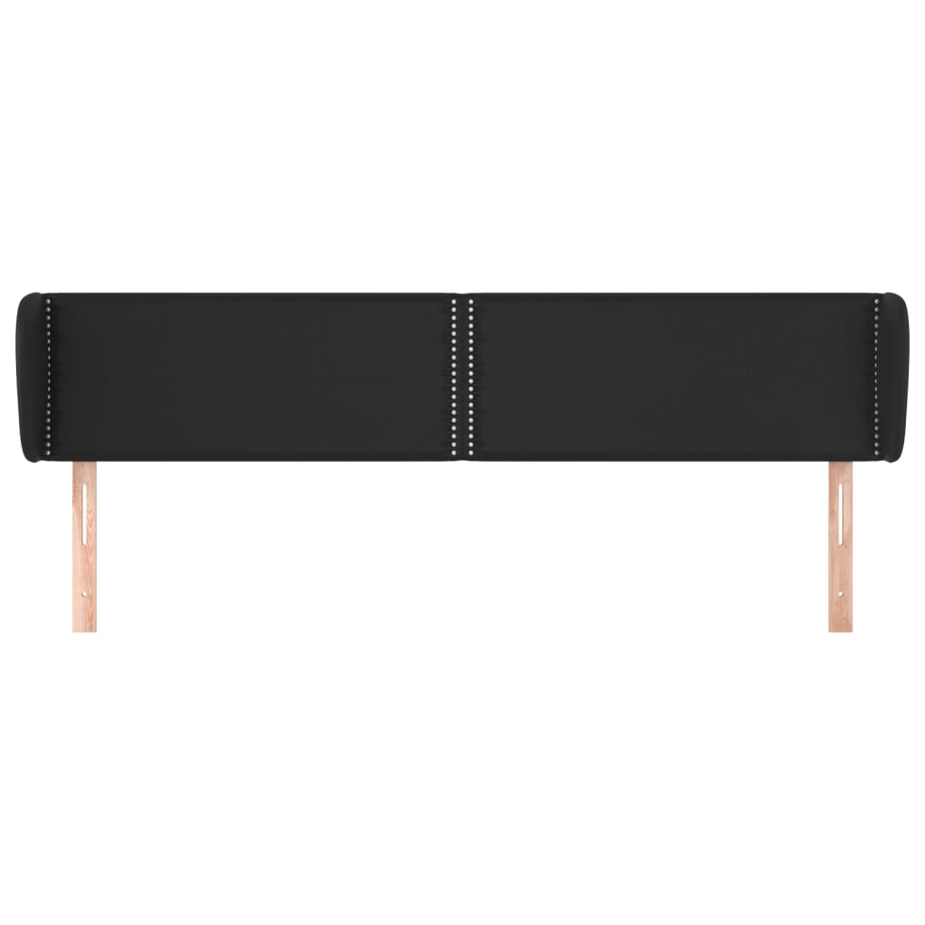 vidaXL Κεφαλάρι με Πτερύγια Μαύρο 203 x 23 x 78/88 εκ. Συνθετικό Δέρμα