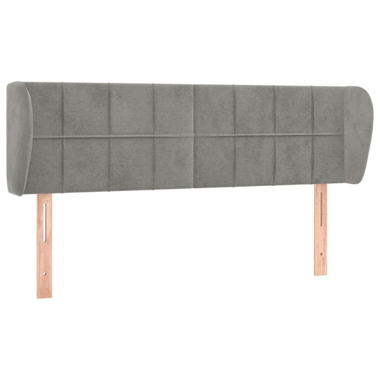 vidaXL Κεφαλάρι με Πτερύγια Ανοιχτό Γκρι 147x23x78/88 εκ. Βελούδινο