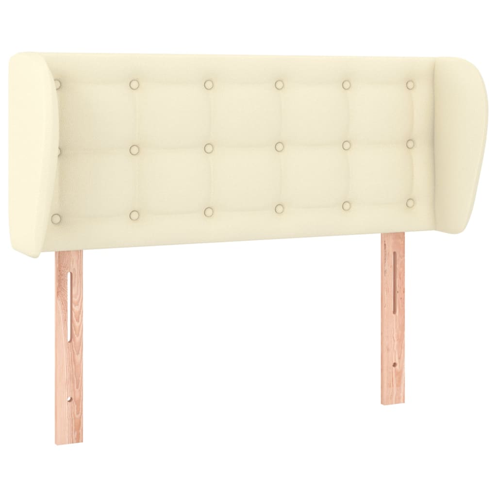 vidaXL Κεφαλάρι με Πτερύγια Κρεμ 83x23x78/88 εκ. Συνθετικό Δέρμα