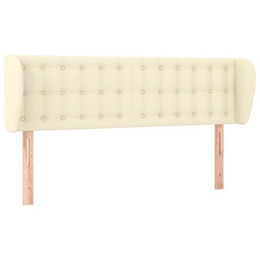 vidaXL Κεφαλάρι με Πτερύγια Κρεμ 147x23x78/88 εκ. Συνθετικό Δέρμα