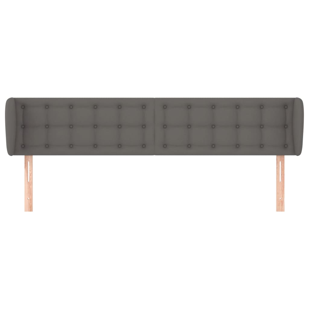 vidaXL Κεφαλάρι με Πτερύγια Γκρι 163x23x78/88 εκ. Συνθετικό Δέρμα