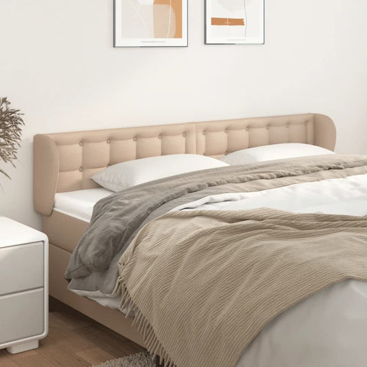vidaXL Κεφαλάρι με Πτερύγια Καπουτσίνο 183x23x78/88εκ. Συνθετικό Δέρμα