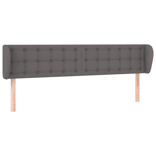vidaXL Κεφαλάρι με Πτερύγια Γκρι 203x23x78/88 εκ. Συνθετικό Δέρμα