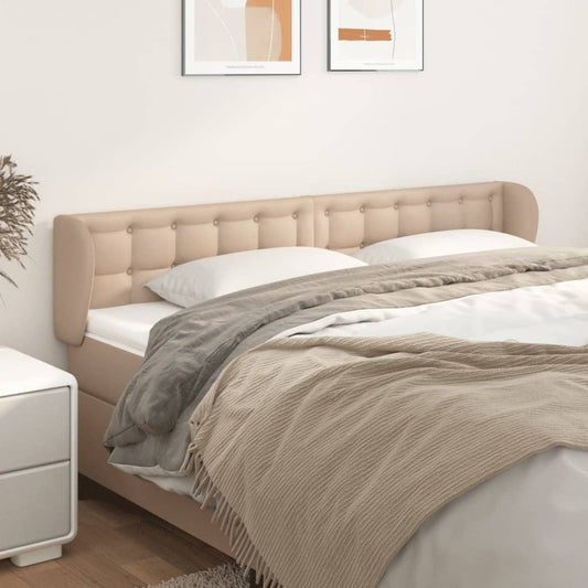 vidaXL Κεφαλάρι με Πτερύγια Καπουτσίνο 203x23x78/88εκ. Συνθετικό Δέρμα