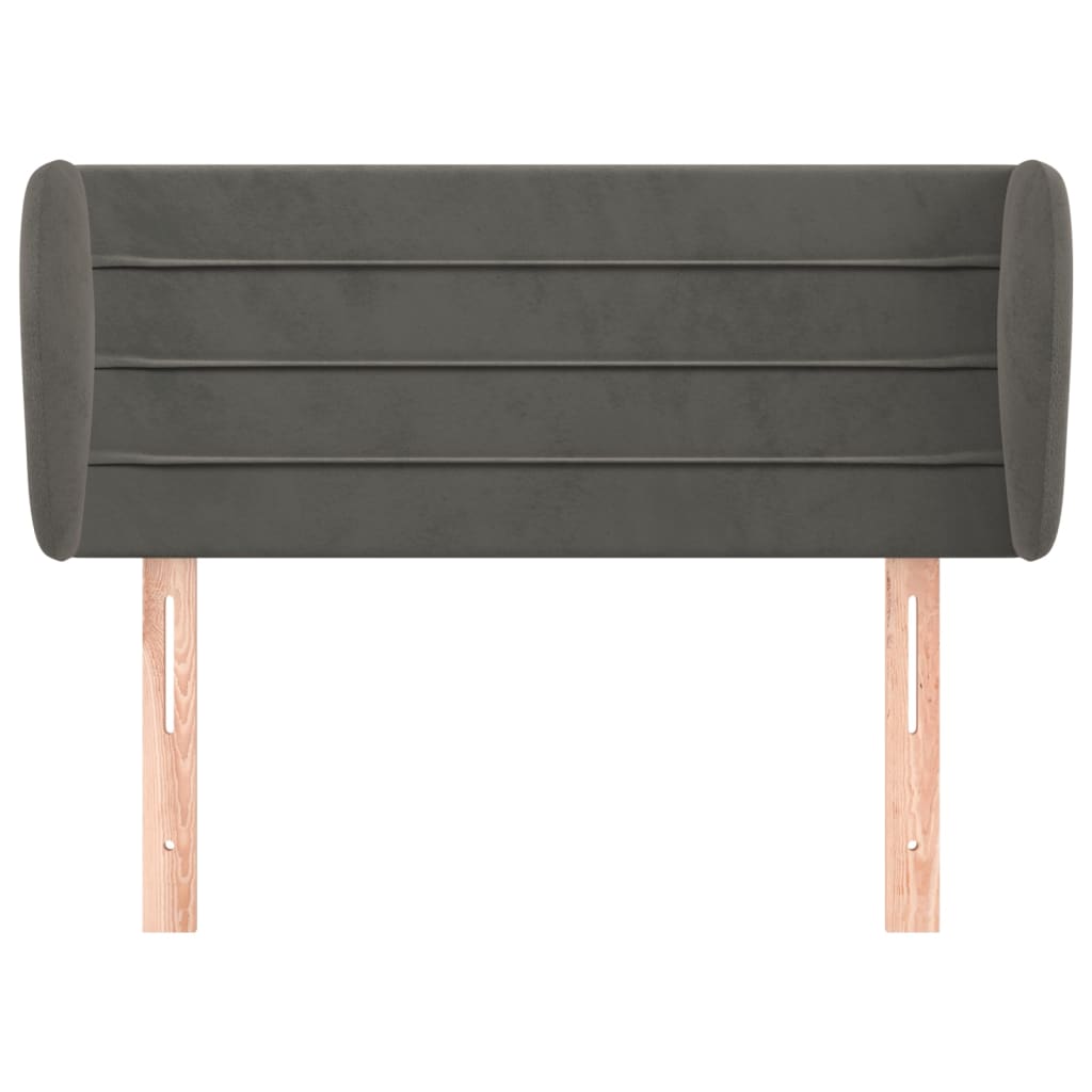 vidaXL Κεφαλάρι με Πτερύγια Σκούρο Γκρι 93x23x78/88 εκ. Βελούδινο