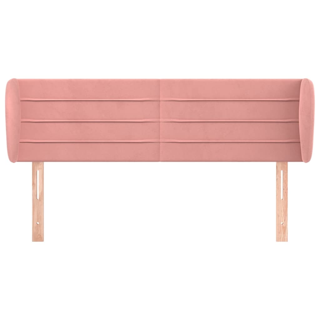 vidaXL Κεφαλάρι με Πτερύγια Ροζ 147x23x78/88 εκ. Βελούδινο