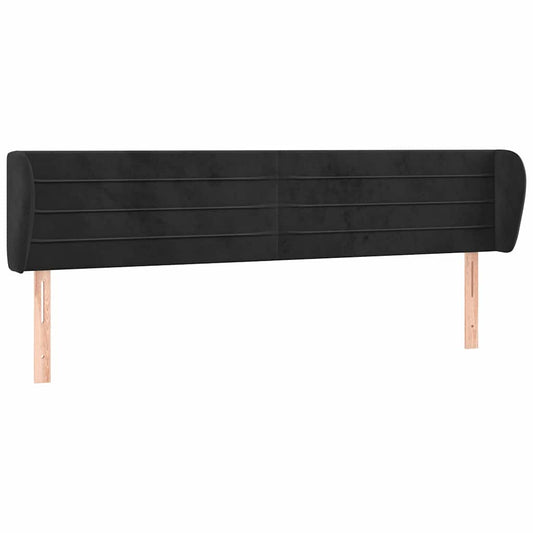 vidaXL Κεφαλάρι με Πτερύγια Μαύρο 163x23x78/88 εκ. Βελούδινο