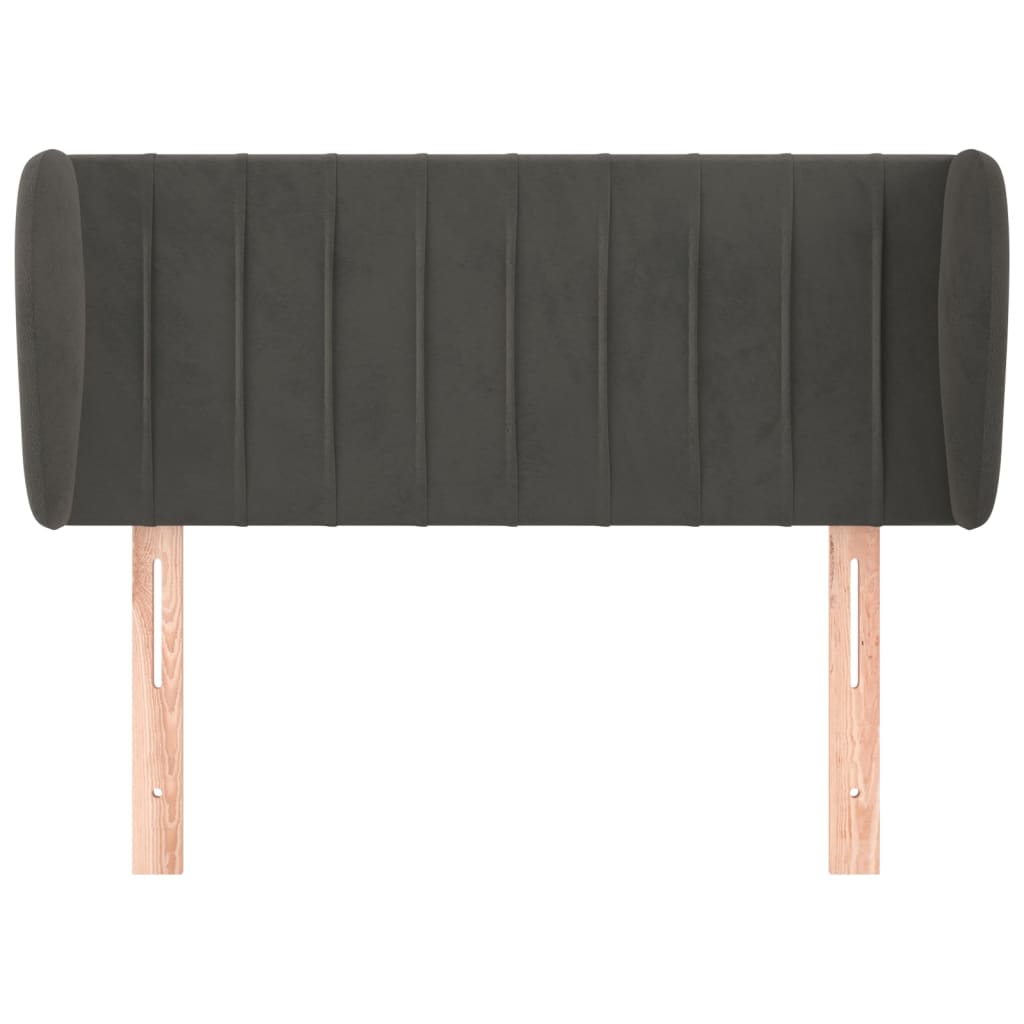 vidaXL Κεφαλάρι με Πτερύγια Σκούρο Γκρι 83x23x78/88 εκ. Βελούδινο