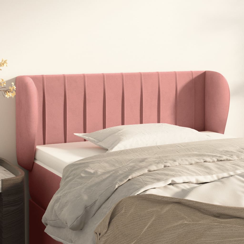 vidaXL Κεφαλάρι με Πτερύγια Ροζ 83x23x78/88 εκ. Βελούδινο
