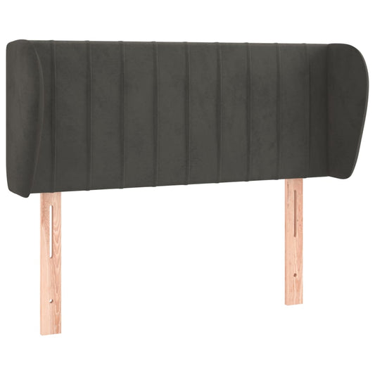 vidaXL Κεφαλάρι με Πτερύγια Σκούρο Γκρι 93x23x78/88 εκ. Βελούδινο