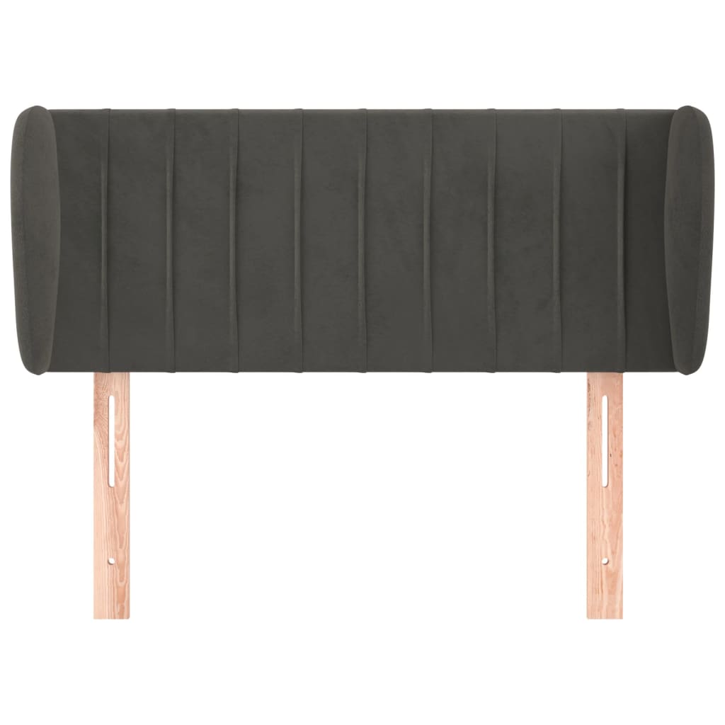vidaXL Κεφαλάρι με Πτερύγια Σκούρο Γκρι 93x23x78/88 εκ. Βελούδινο