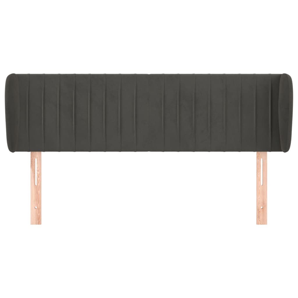 vidaXL Κεφαλάρι με Πτερύγια Σκούρο Γκρι 147x23x78/88 εκ. Βελούδινο