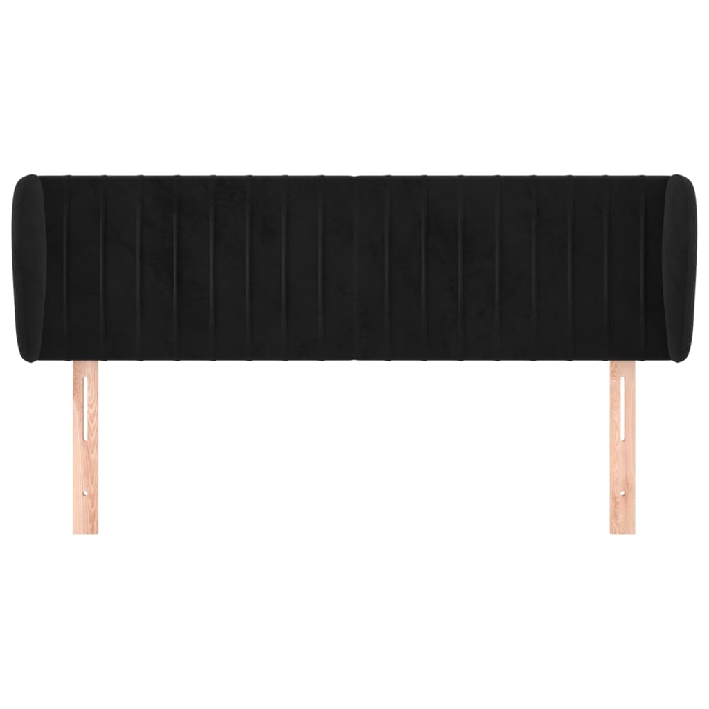 vidaXL Κεφαλάρι με Πτερύγια Μαύρο 147x23x78/88 εκ. Βελούδινο