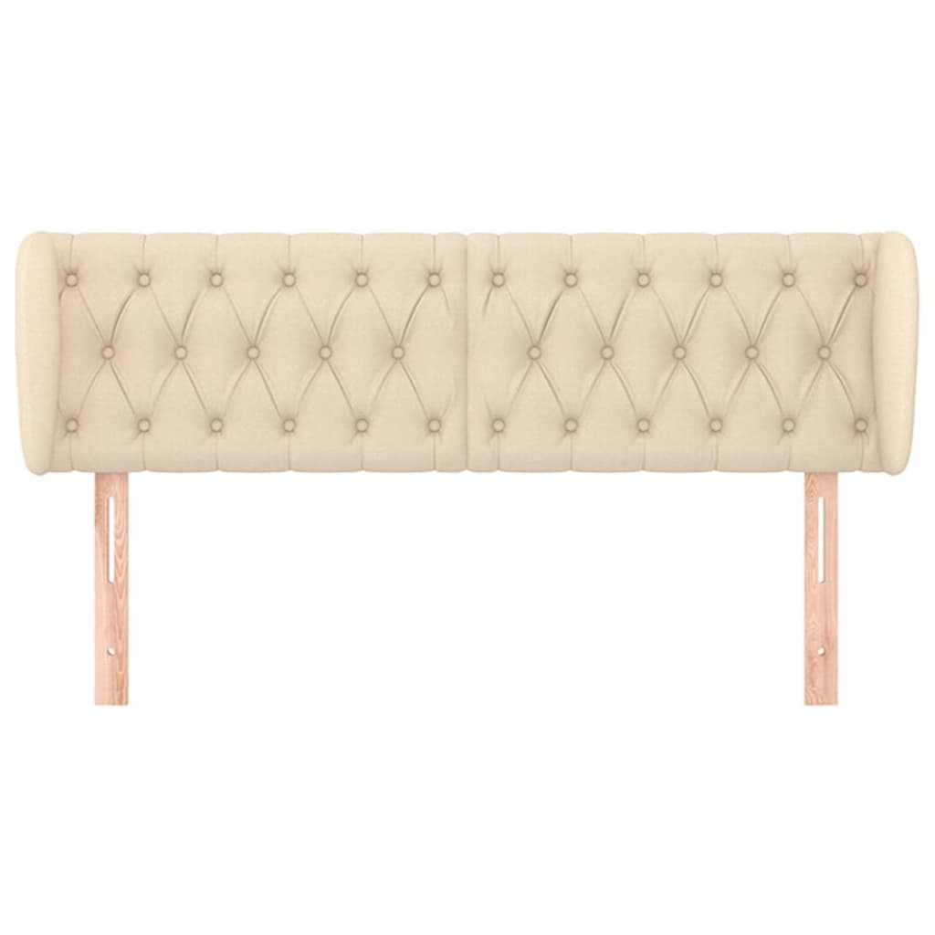 vidaXL Κεφαλάρι με Πτερύγια Κρεμ 147 x 23 x 78/88 εκ. Υφασμάτινο