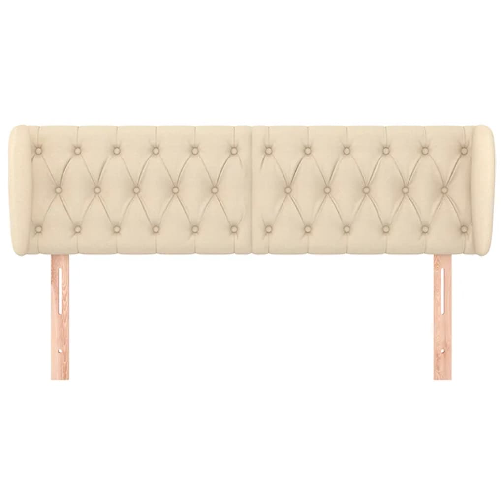 vidaXL Κεφαλάρι με Πτερύγια Κρεμ 163x23x78/88 εκ. Υφασμάτινο