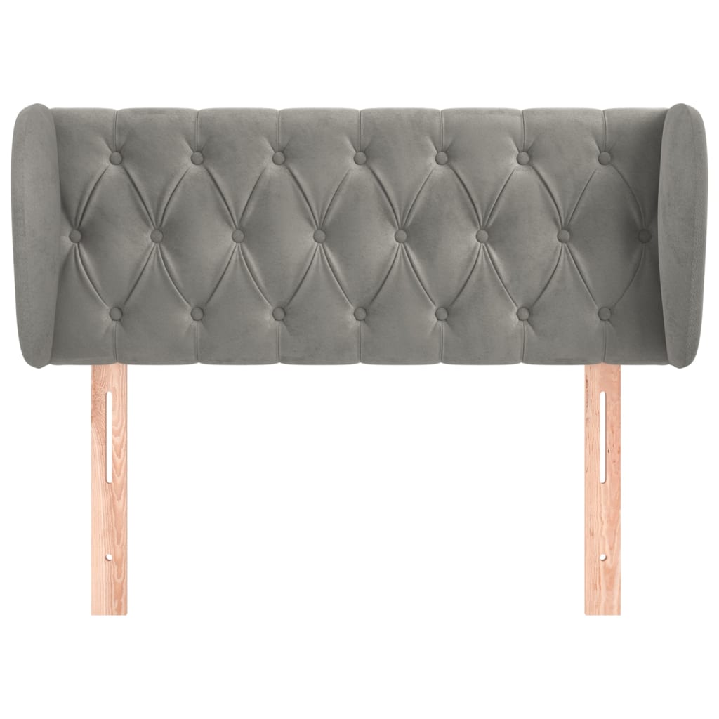 vidaXL Κεφαλάρι με Πτερύγια Ανοιχτό Γκρι 93x23x78/88 εκ. Βελούδινο