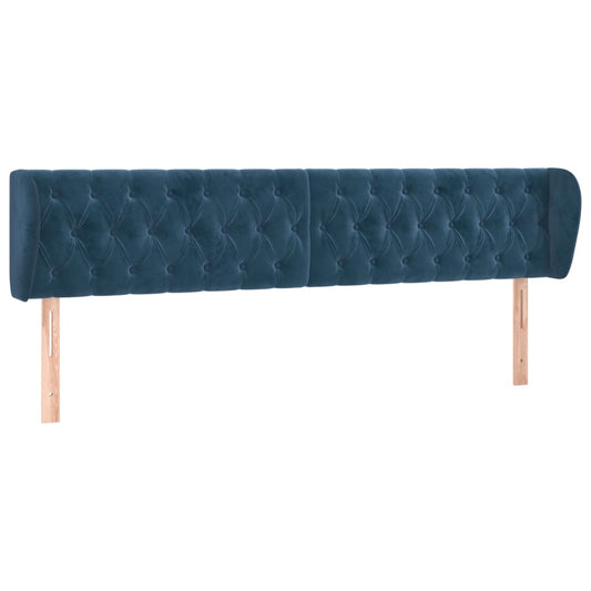 vidaXL Κεφαλάρι με Πτερύγια Σκούρο Μπλε 183x23x78/88 εκ. Βελούδινο