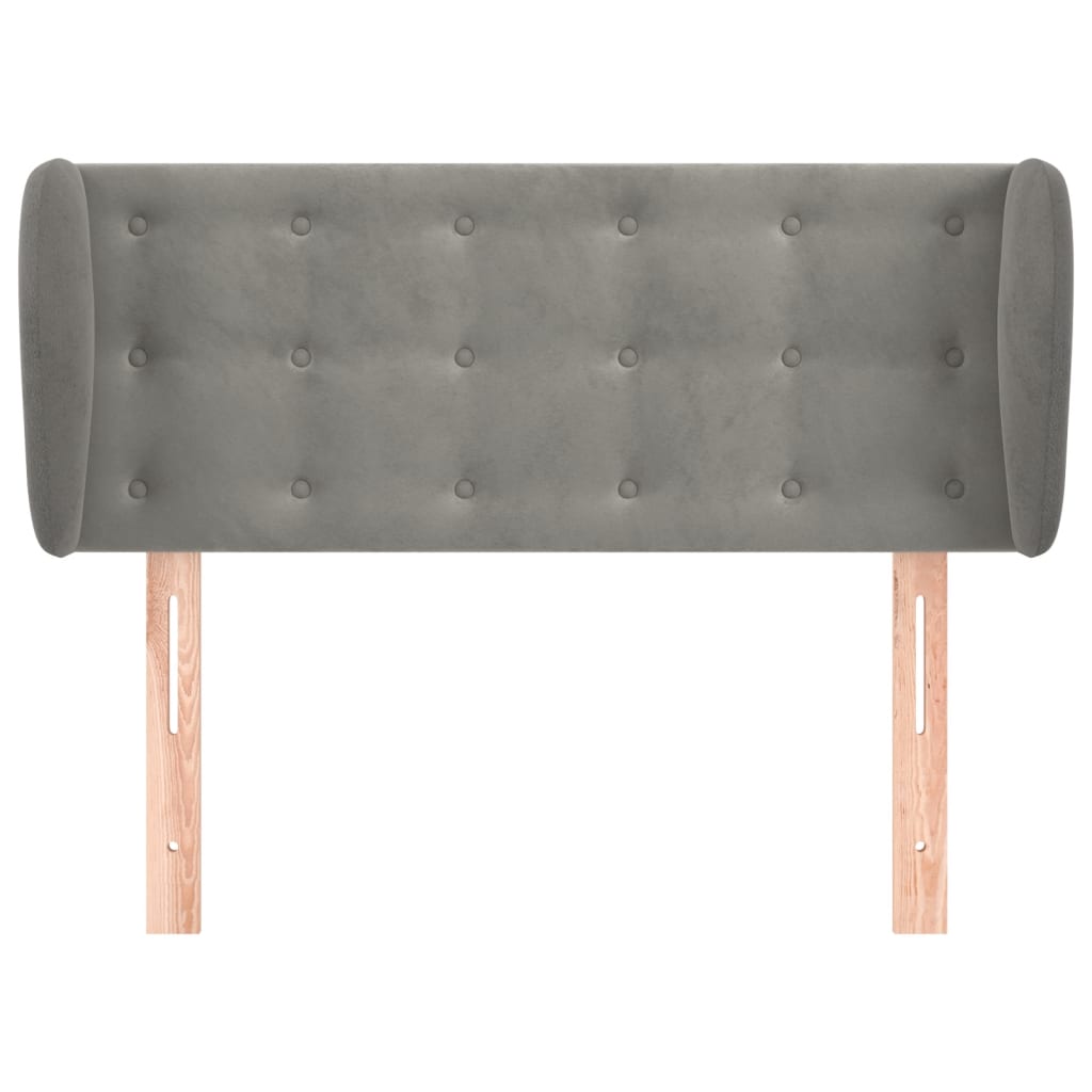 vidaXL Κεφαλάρι με Πτερύγια Ανοιχτό Γκρι 83x23x78/88 εκ. Βελούδινο