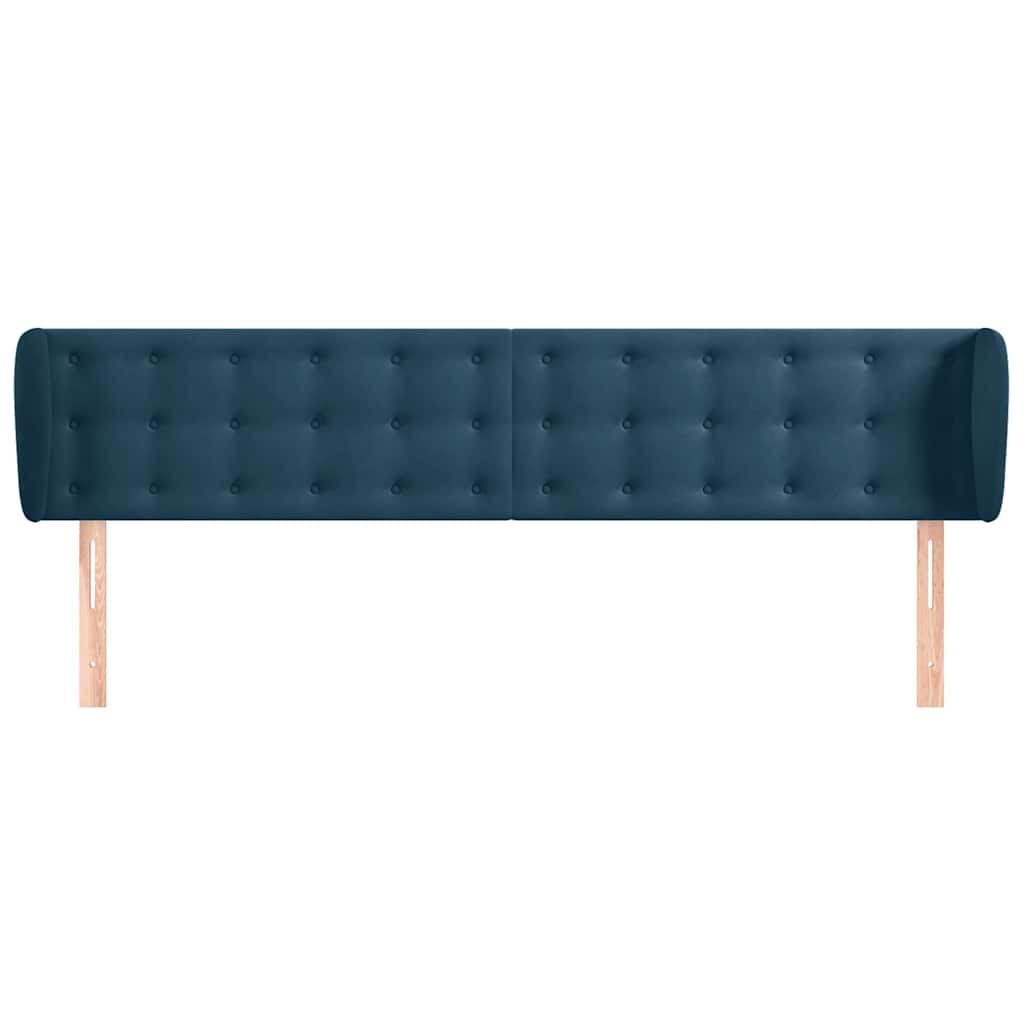 vidaXL Κεφαλάρι με Πτερύγια Σκούρο Μπλε 163x23x78/88 εκ. Βελούδινο