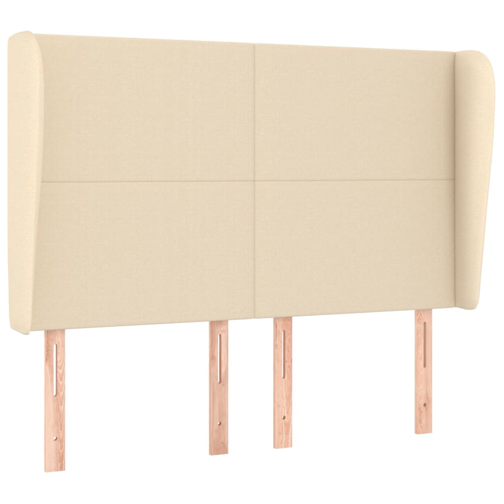 vidaXL Κεφαλάρι με Πτερύγια Κρεμ 147x23x118/128 εκ. Υφασμάτινο