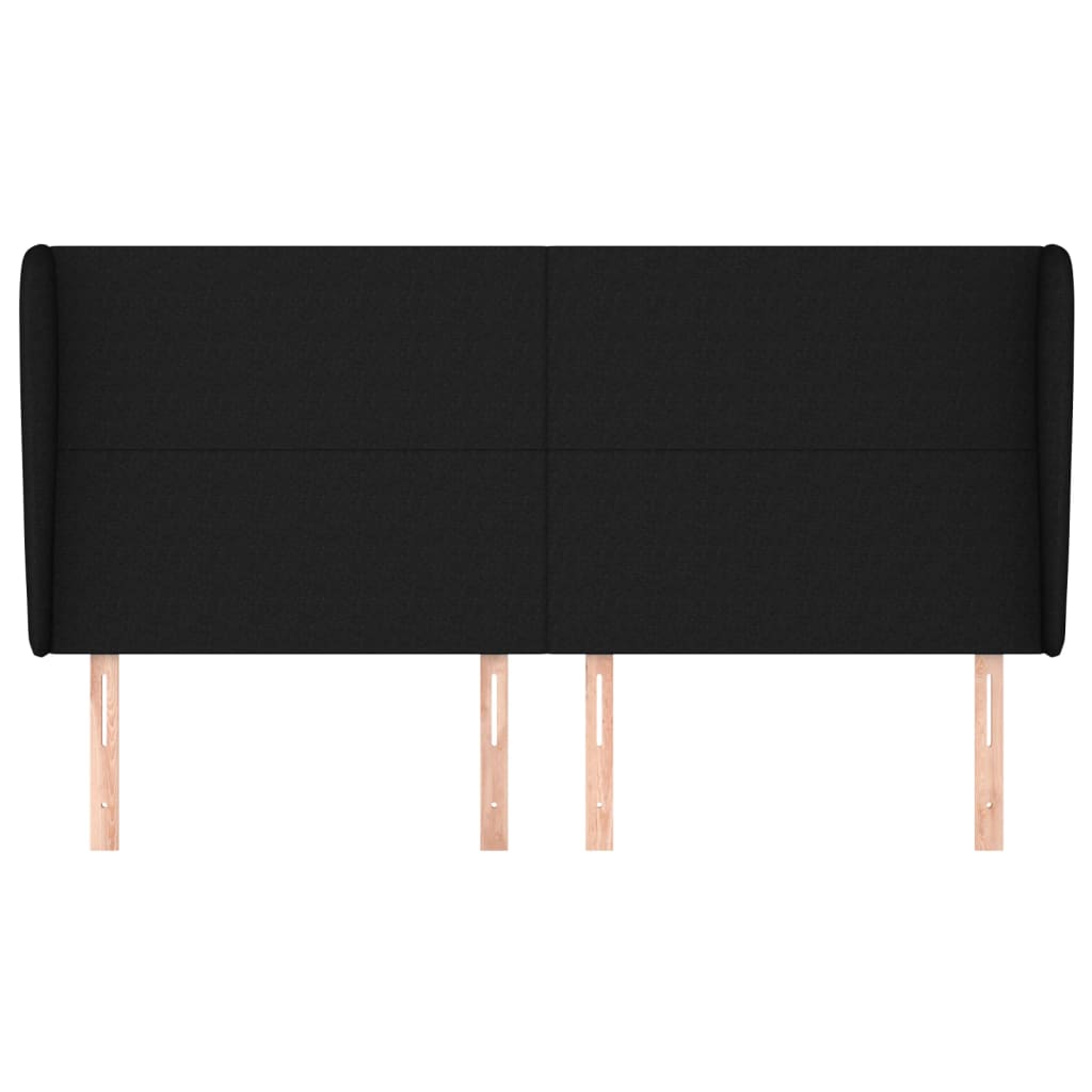 vidaXL Κεφαλάρι με Πτερύγια Μαύρο 163x23x118/128 εκ. Υφασμάτινο