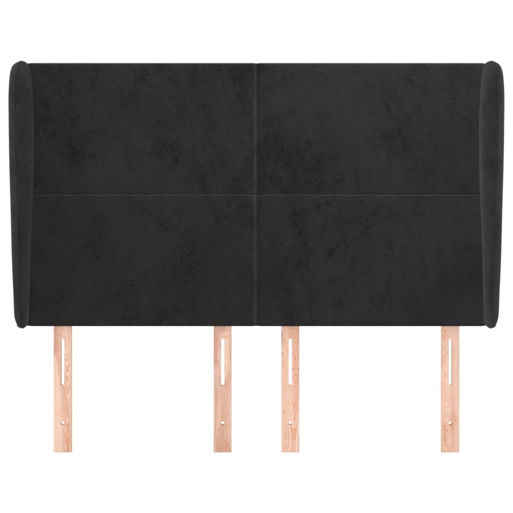 vidaXL Κεφαλάρι με Πτερύγια Μαύρο 147x23x118/128 εκ. Βελούδινο