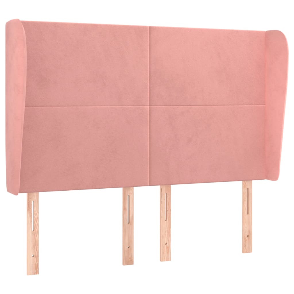 vidaXL Κεφαλάρι με Πτερύγια Ροζ 147x23x118/128 εκ. Βελούδινο