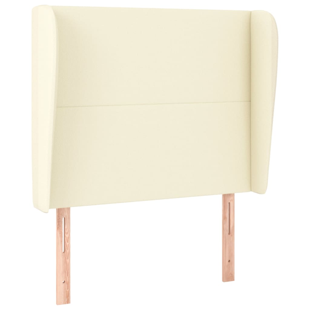 vidaXL Κεφαλάρι με Πτερύγια Κρεμ 93x23x118/128 εκ. Συνθετικό Δέρμα