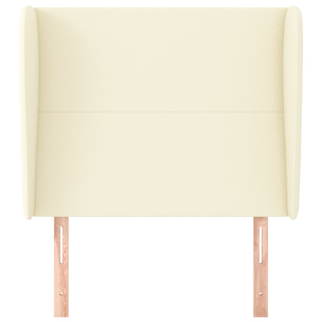 vidaXL Κεφαλάρι με Πτερύγια Κρεμ 93x23x118/128 εκ. Συνθετικό Δέρμα