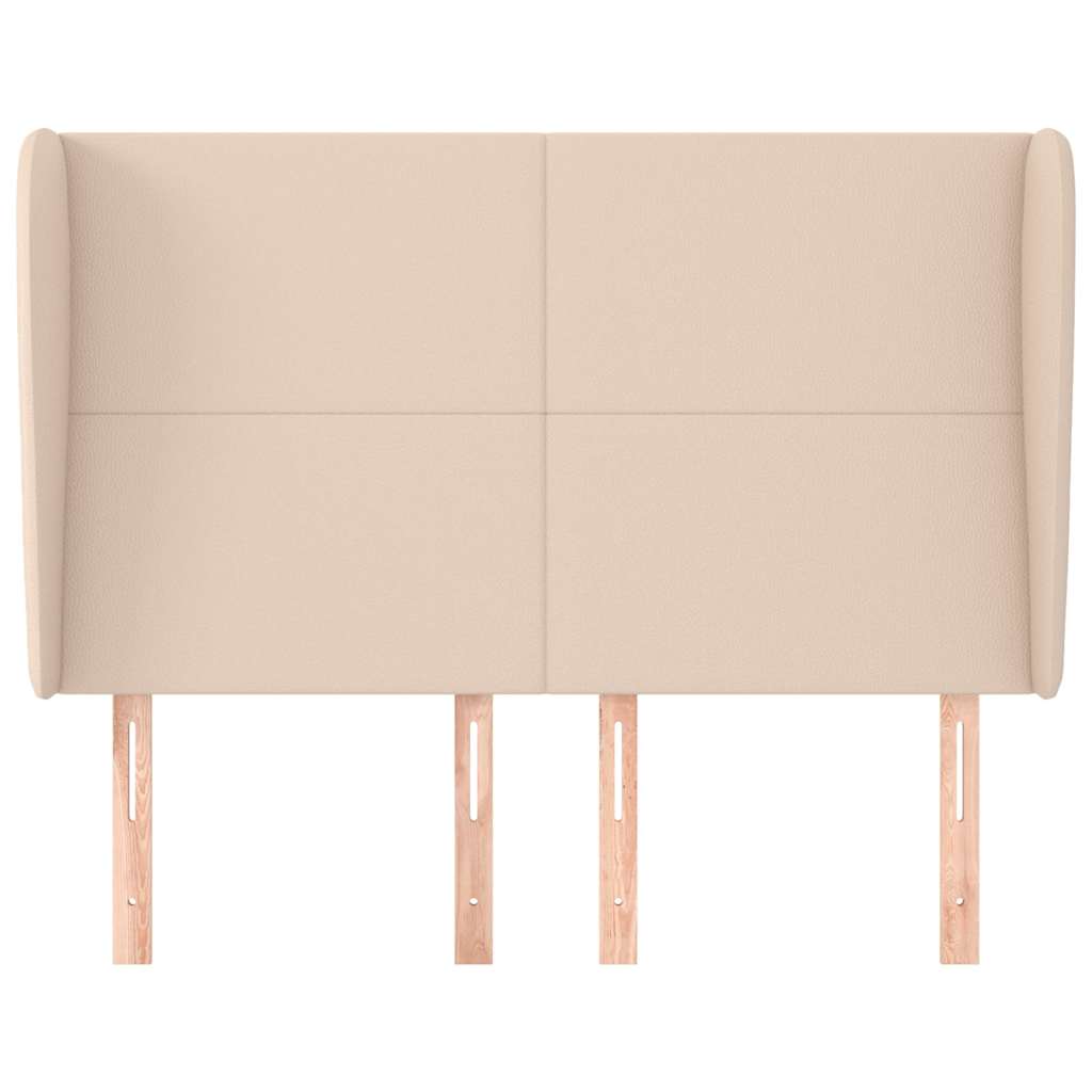 vidaXL Κεφαλάρι με Πτερύγια Καπουτσίνο 147x23x118/128 εκ. Συνθ. Δέρμα