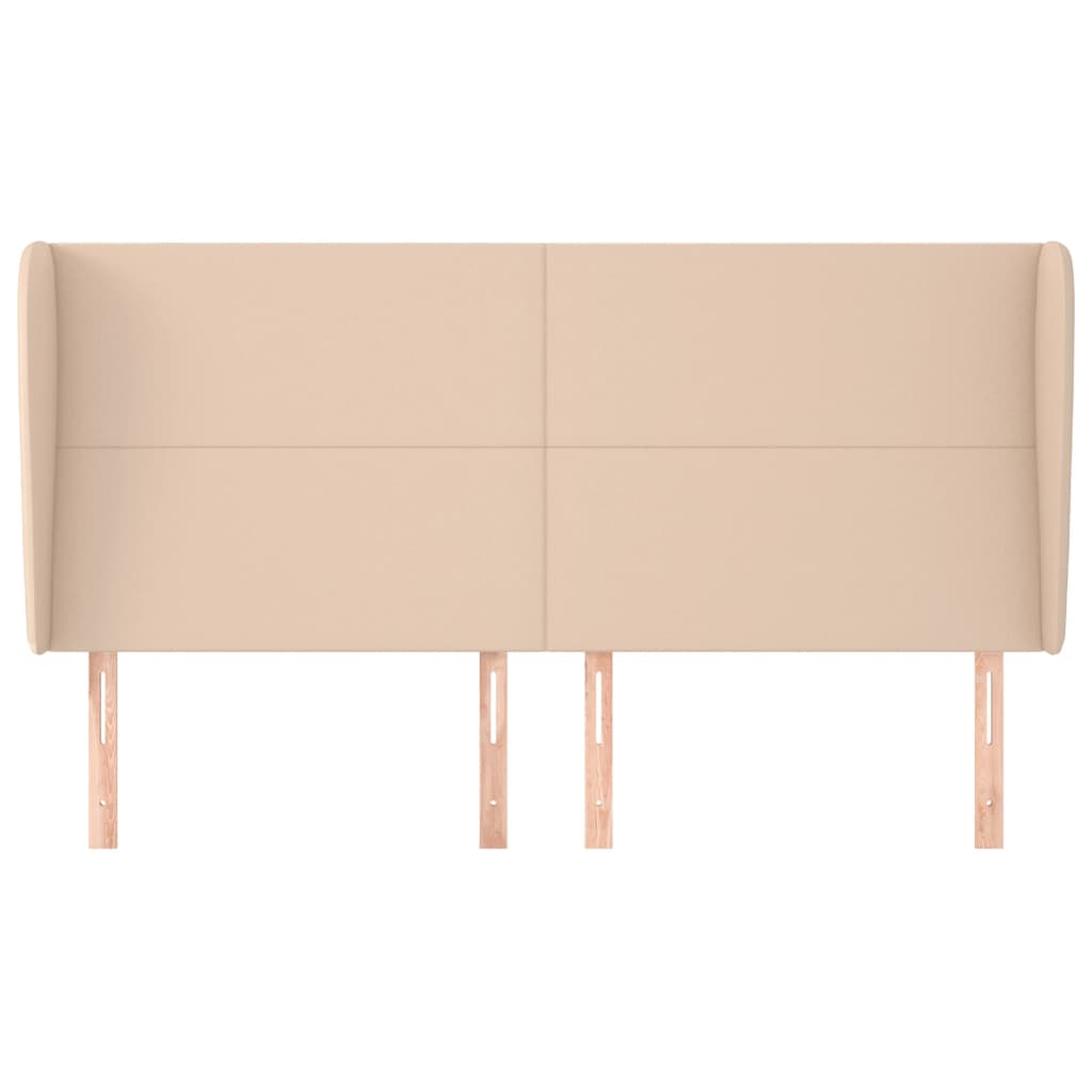 vidaXL Κεφαλάρι με Πτερύγια Καπουτσίνο 183x23x118/128 εκ. Συνθ. Δέρμα