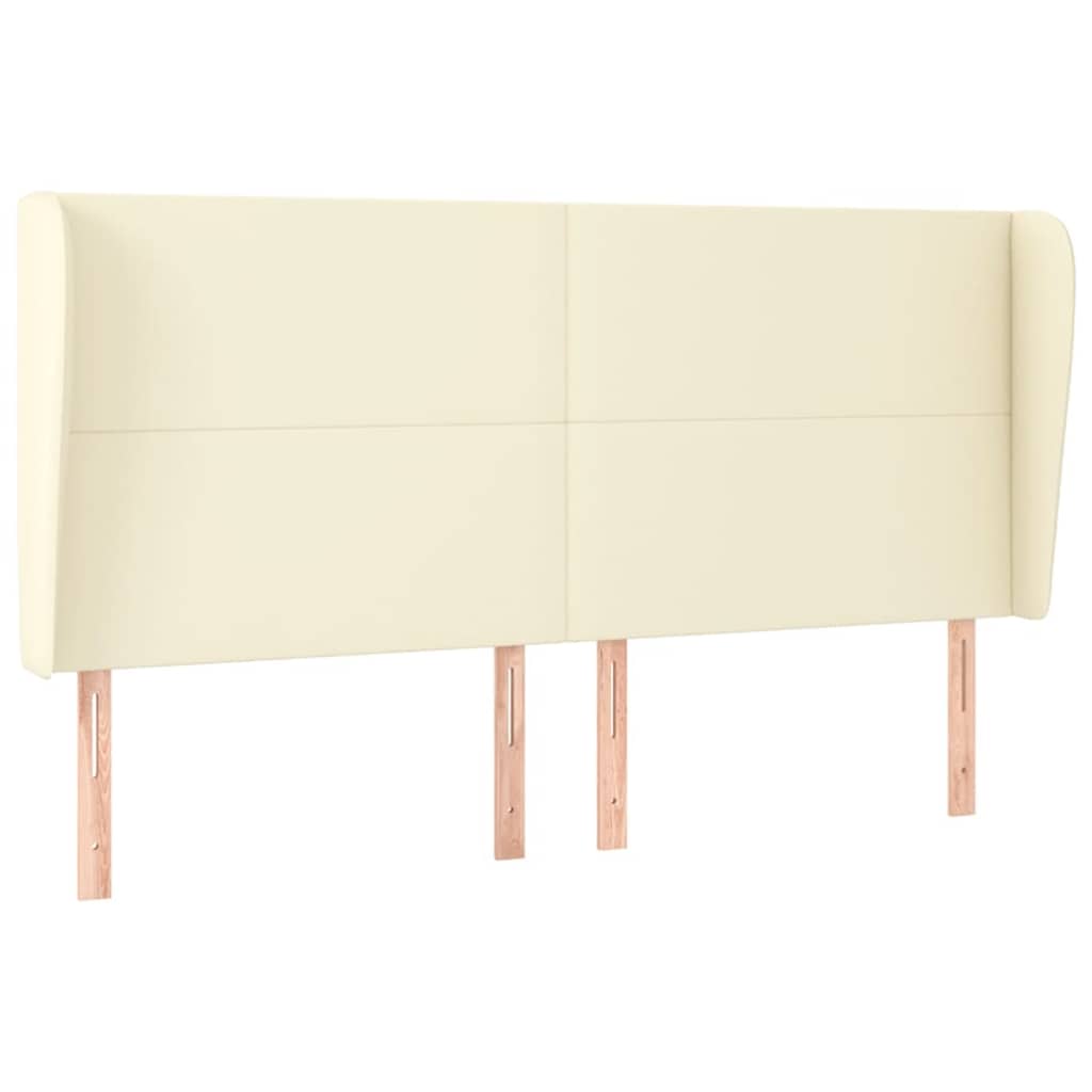 vidaXL Κεφαλάρι με Πτερύγια Κρεμ 203x23x118/128 εκ. Συνθετικό Δέρμα