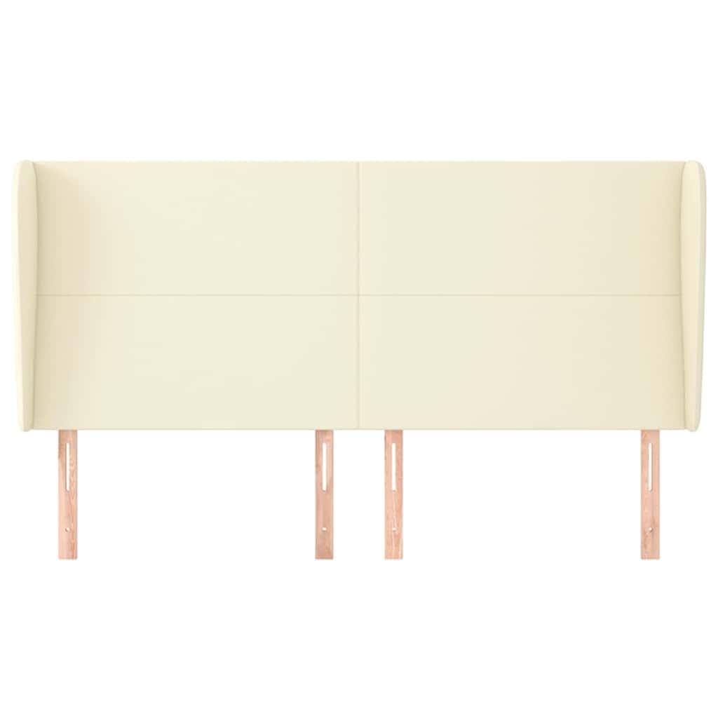 vidaXL Κεφαλάρι με Πτερύγια Κρεμ 203x23x118/128 εκ. Συνθετικό Δέρμα