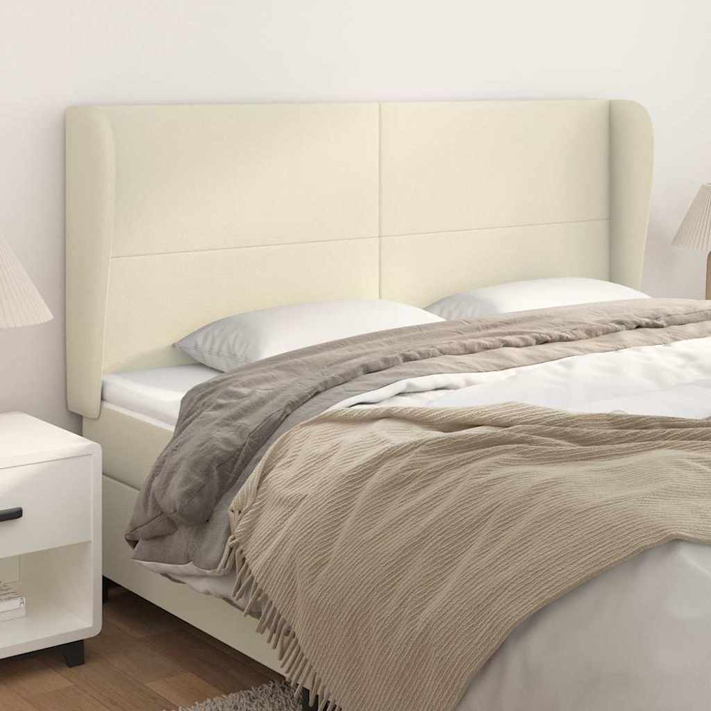 vidaXL Κεφαλάρι με Πτερύγια Κρεμ 203x23x118/128 εκ. Συνθετικό Δέρμα