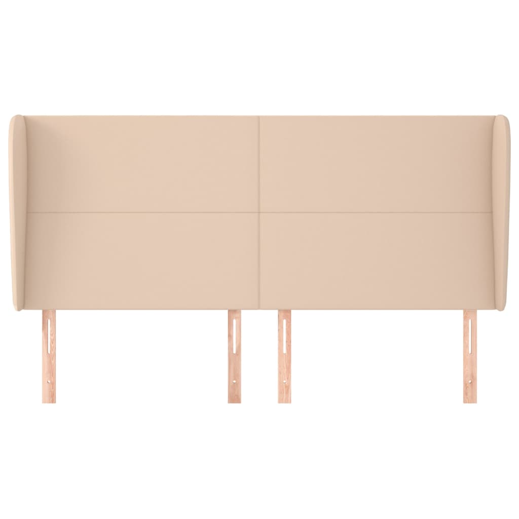 vidaXL Κεφαλάρι με Πτερύγια Καπουτσίνο 203x23x118/128 εκ. Συνθ. Δέρμα