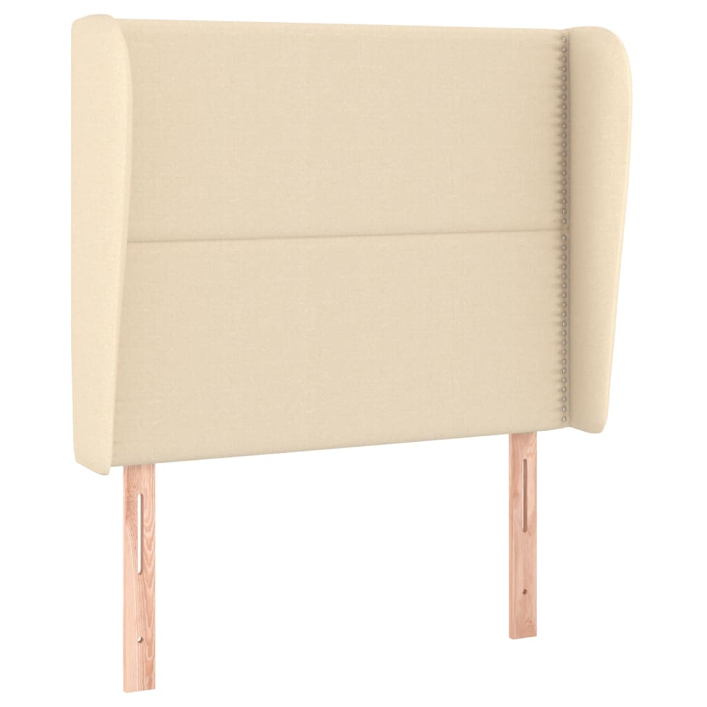 vidaXL Κεφαλάρι με Πτερύγια Κρεμ 93 x 23 x 118/128 εκ. Υφασμάτινο