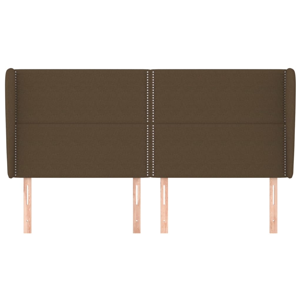 vidaXL Κεφαλάρι με Πτερύγια Σκούρο Καφέ 183x23x118/128 εκ. Υφασμάτινο