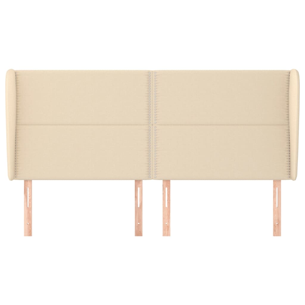 vidaXL Κεφαλάρι με Πτερύγια Κρεμ 183x23x118/128 εκ. Υφασμάτινο