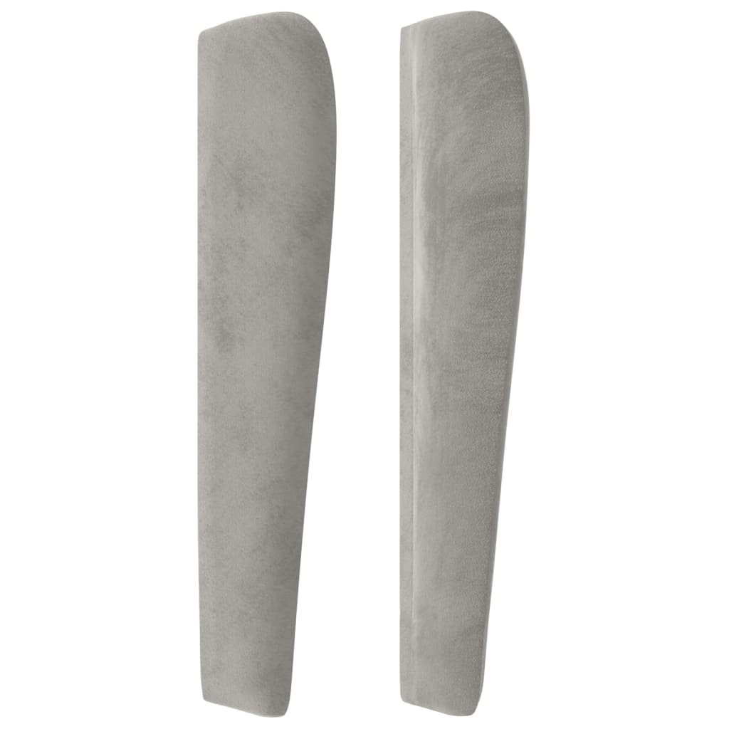 vidaXL Κεφαλάρι με Πτερύγια Ανοιχτό Γκρι 163x23x118/128 εκ. Βελούδινο