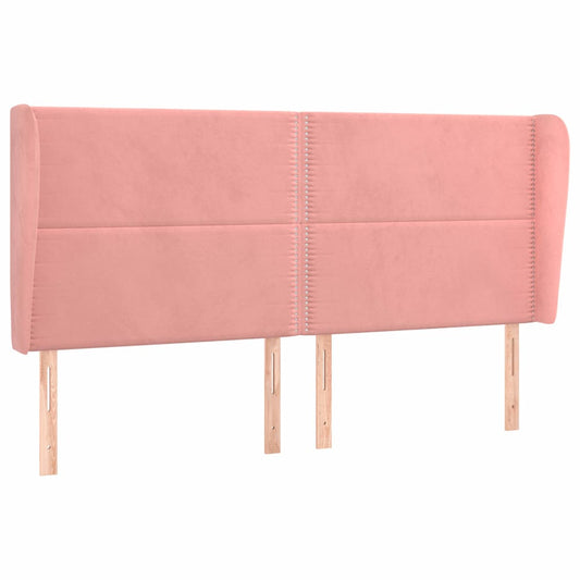 vidaXL Κεφαλάρι με Πτερύγια Ροζ 163x23x118/128 εκ. Βελούδινο