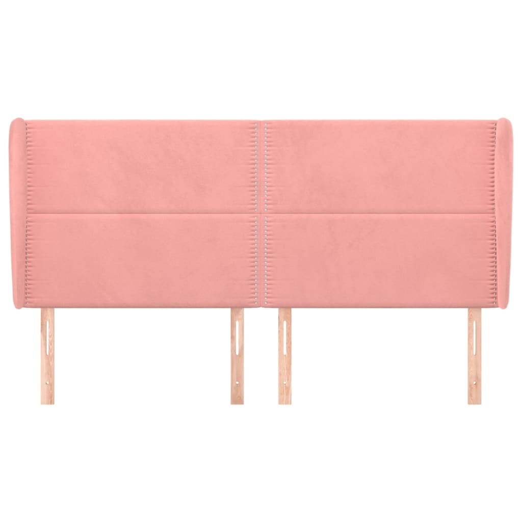vidaXL Κεφαλάρι με Πτερύγια Ροζ 183x23x118/128 εκ. Βελούδινο